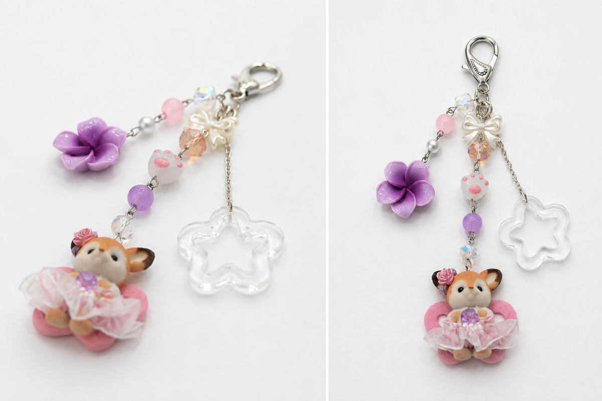 🌸 Princess Deer Calico Critter Keychain ♡